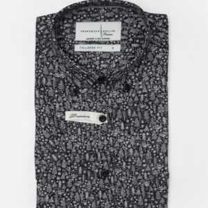 Chemise À Manches Courtes Imprimée Floral - Noir