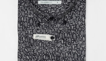 Chemise À Manches Courtes Imprimée Floral – Noir