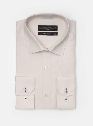 Chemise Slim Fil-A-Fil - Beige