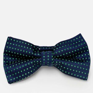 Nœud Papillon À Pois Verts - Bleu Marine