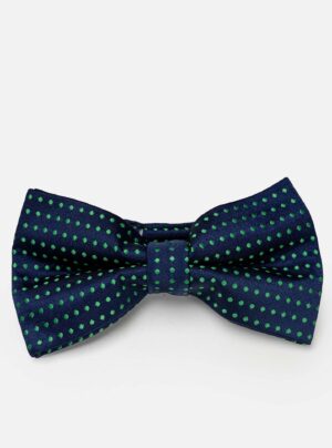 Nœud Papillon À Pois Verts - Bleu Marine