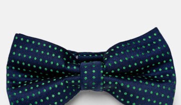 Nœud Papillon À Pois Verts – Bleu Marine