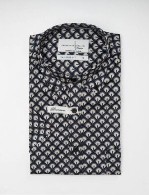 Chemise À Manches Courtes Imprimée Plumes De Paon - Noir