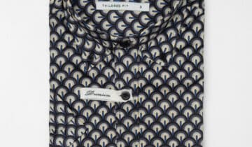Chemise À Manches Courtes Imprimée Plumes De Paon – Noir