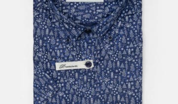 Chemise À Manches Courtes Imprimée Floral – Bleu Marine
