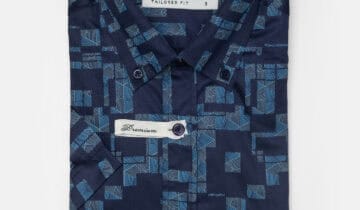 Chemise À Manches Courtes Imprimée – Bleu Marine