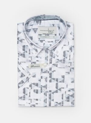 Chemise À Manches Courtes Imprimée - Blanc