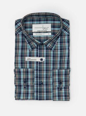 Chemise Double Retors Carreaux - Bleu Nuit