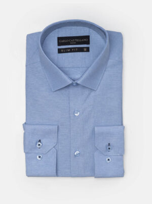 Chemise Slim Fil-A-Fil - Bleu