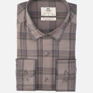 Chemise Ajustée Décontractée Carreaux - Beige