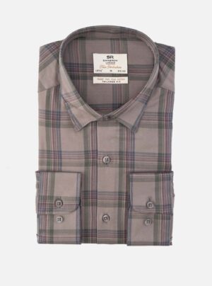 Chemise Ajustée  Décontractée Carreaux - Beige