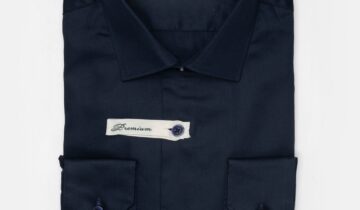 Chemise Slim Fit Double Retors Coton – Bleu Marine