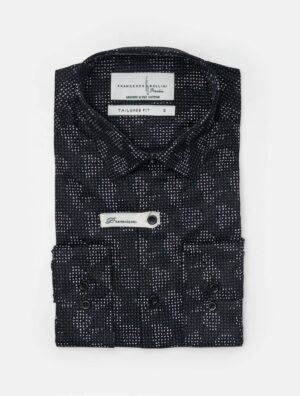 Chemise Double Retors À Motif Croix - Noir / Vert
