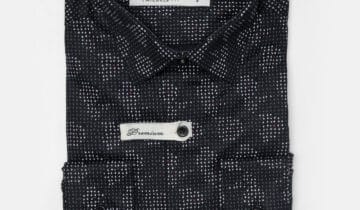 Chemise Double Retors À Motif Croix – Noir / Vert