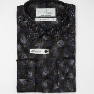 Chemise Double Retors À Motif Croix - Noir / Tabac