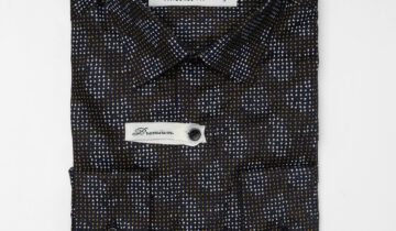 Chemise Double Retors À Motif Croix – Noir / Tabac