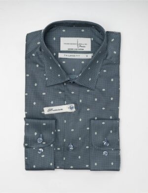 Chemise Double Retors Pied-De-Poule - Vert