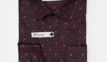 Chemise Ajustée À Carreaux Fins – Bordeaux