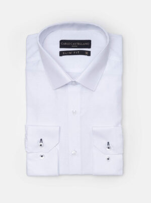 Chemise Slim Fil-A-Fil - Blanc