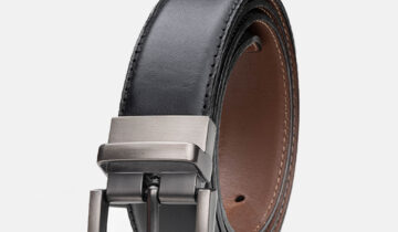 Ceinture Réversible En cuir – Noir / Tabac