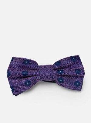 Nœud Papillon à Motif Floral - Mauve