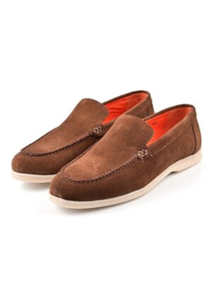 Mocassin Bateau En Daim - Taupe