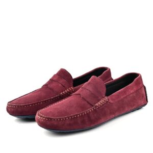 Mocassin En Daim - Bordeaux