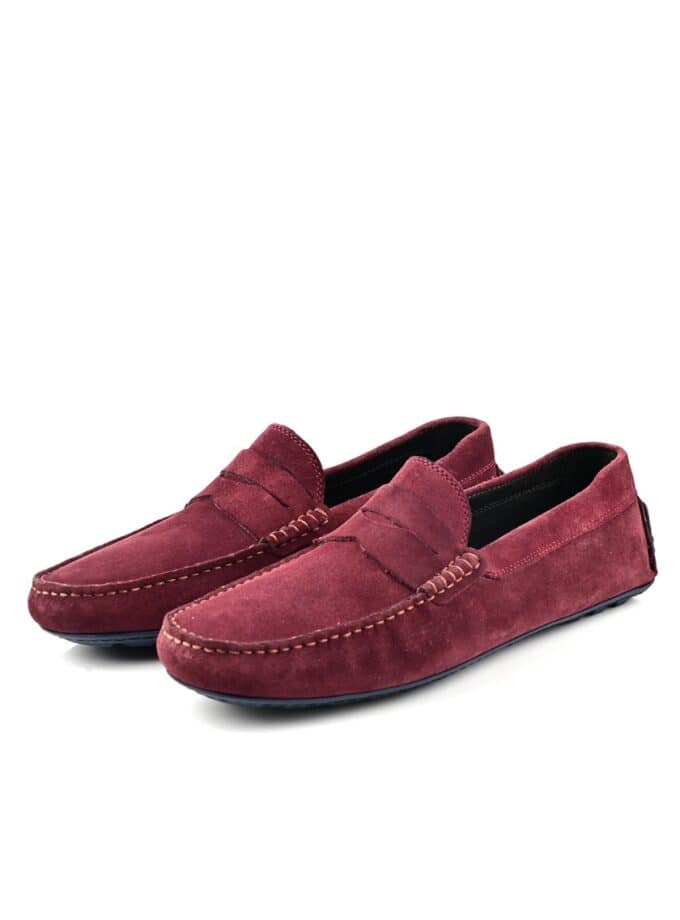 mocassin en daim – bordeaux