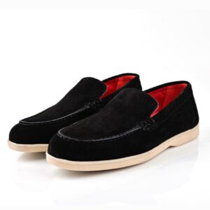 Mocassin Bateau En Daim - Noir