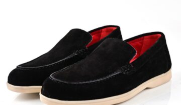 Mocassin Bateau En Daim – Noir