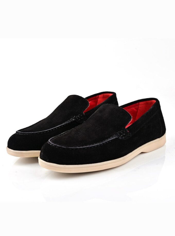 Mocassin Bateau En Daim - Noir