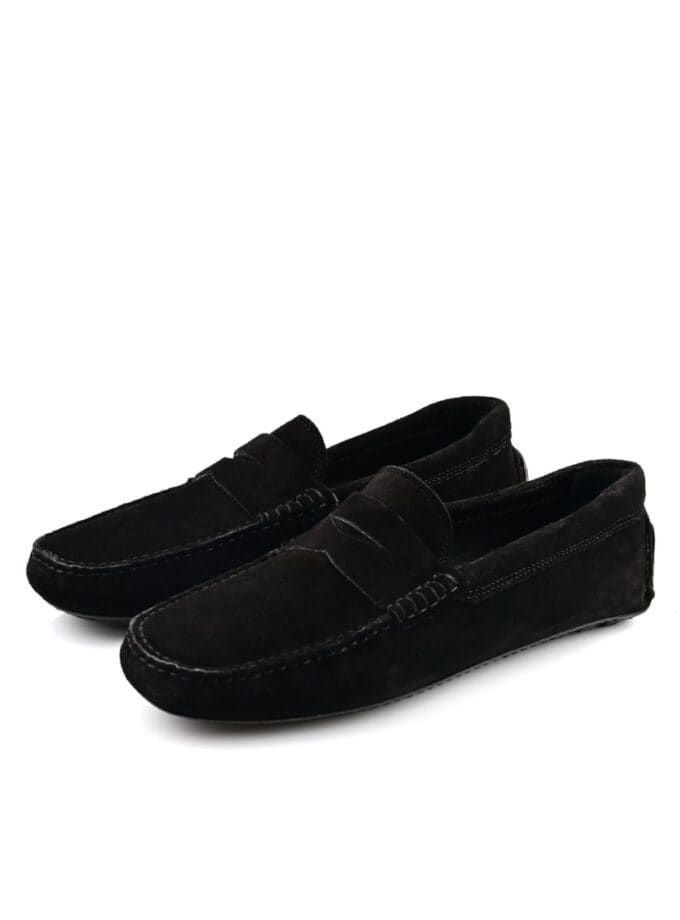 mocassin en daim – noir