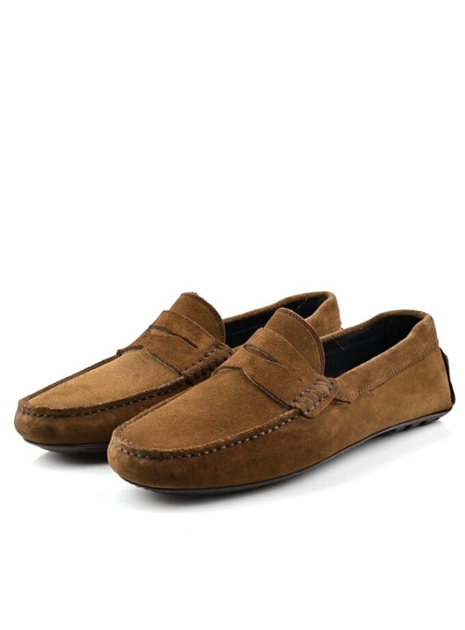 mocassin en daim – taupe