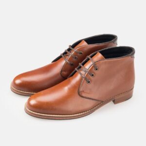 Bottine En Cuir - Tabac