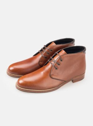 Bottine En Cuir - Tabac