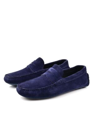 Mocassin En Daim - Marine