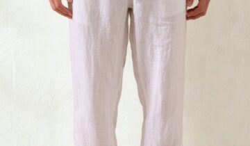 Pantalon Relax En Lin – Blanc