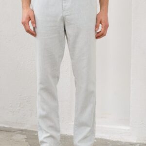 Pantalon Ajusté Moderne En Lin - Bleu Ciel