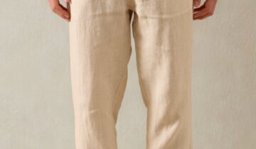 Pantalon Relax En Lin – Beige