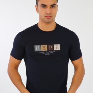 T-shirt Ajusté Imprimé En Coton - Bleu Marine
