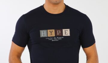 T-shirt Ajusté Imprimé En Coton – Bleu Marine