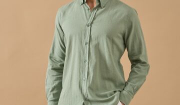 Chemise Ajustée En Lin – Khaki