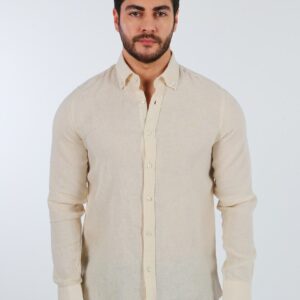 Chemise Ajustée Décontractée En Lin - Beige