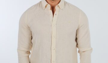 Chemise Ajustée Décontractée En Lin – Beige