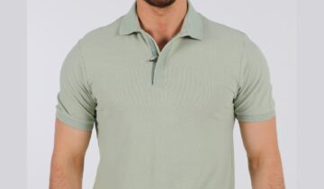 Polo Ajusté À Col Zippé Coton – Vert