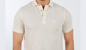 Polo Ajusté À Col Boutonné – Ecru