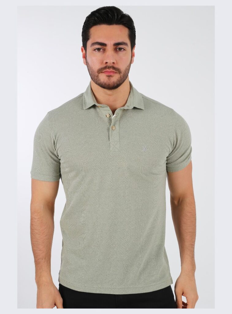 Polo Ajusté À Col Boutonné - Vert