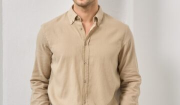 Chemise Ajustée En Lin – Beige