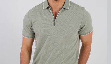 Polo Décontracté À Col Zippé – Vert