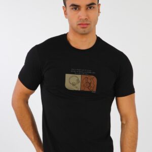 T-shirt Décontracté Imprimé En Coton - Noir
